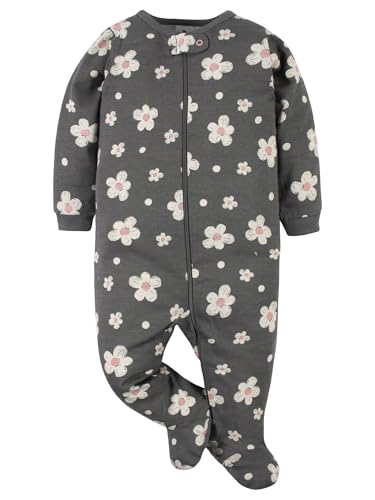 Gerber Baby-Mädchen-4er-Pack Sleep’N Play Strampler und Kleinkind-Schlafanzüge, Leopardenrosa, 6–9 Monate