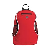 ONE SHOP di Bracalente Piero Mochila de nailon 600D con bolsillos laterales transpirables, orificio pasacables y correas acolchadas, rojo, Medium