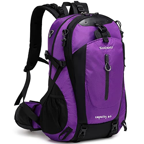 Shenhu Hiking Backpack 40L Waterproof Daypack Outdoor Sport Trekking,Camping Backpack For Men Women Purple #TOP28