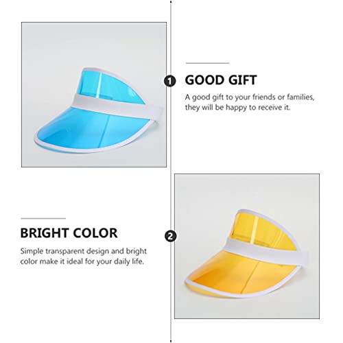 TOYANDONA 5Pcs Sunvisors Chapéu Vazio Chapéu de Praia Viseira Caps Proteção UV Transparente Grande L