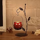 ChezMax Candle Holders Home Décor for Bathroom Decorations Vintage Owl Candle Holder Centerpieces for Table Wedding Outdoor Indoor Party Décor