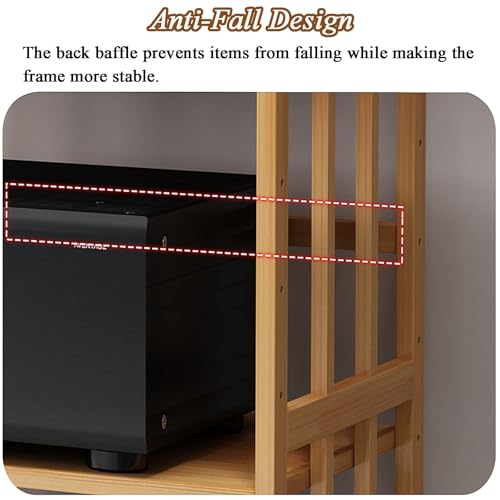 HiFi Rack Av Shelf Media Storage Cabinet, con ruote, Regolabile Scaffalatura video, Stoccaggio attrezzature stereo Rack e supporti, Mobileo-Video Scaffalatura