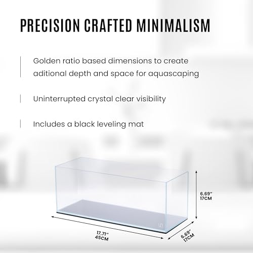 Image of UNS Ultra Clear Rimless Tank - 3.4GAL | 13L - 17.71x6.69x6.69 | 45x17x17 CM, 5mm Glass Thickness, Leveling Mat Included - Low Iron, High Clarity Fish Tank w / 45 Mitered Edge - [45L]