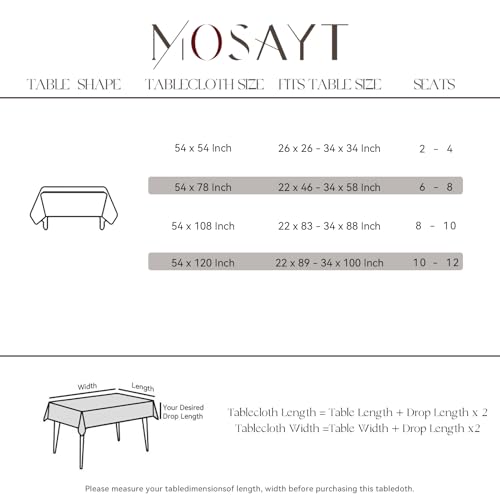 MOSAYT Rectangle Vinyl Tablecloth, 100% Waterproof Buffalo Gingham Plastic Table Cloth, Heavy Duty Wipeable Table Covers for Picnic, Outdoor, Camping - 54 x 78, Red