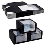 UNICRAFTALE 30 Boîtes À Chapeau Classiques Avec Fenêtre 19.5x12x19.5cm Boîte De Rangement Casquette De Baseball En Papier Étui Cadeau Empilable Pour Casquette Papa Visière Repliée Emballage Pliable