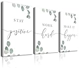 Inspirational Wall Art Set of 3, KBKBART Framed Motivational Wall Art for Office, Motivational Wall Decor Canvas Poster Prints, Positive Affirmations Quotes Wall Art, Office Wall Decor for Living Room, Bedroom, Classroom, Home Office, 12'x16'