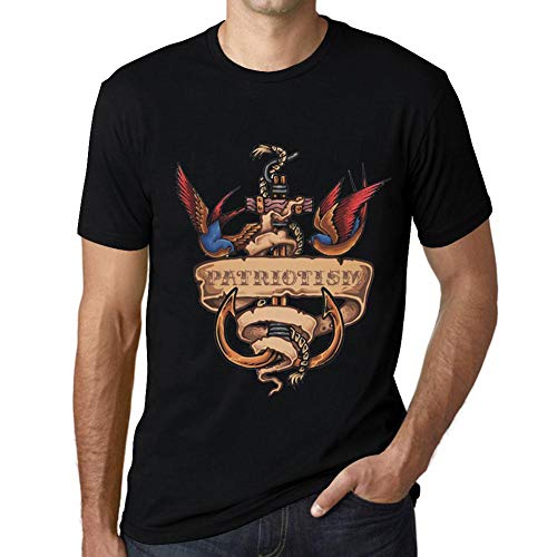 T-shirt anchor tattoo patriotisme noir parfait pour un style décontracté et urbain