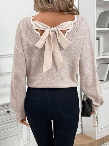 Image of ZAFUL Women's Cropped Sweater V-Neck Long Sleeve Pullover Jumper Knit Top
