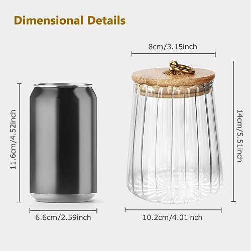 Yiter 2-Packs Glass Storage Jar, 700ml 24oz Clear Storage Canisters with Lids for Tea Coffee Nuts, Striped Glass Jars with Metal Handle for Kitchen, Pantry (Conical) - Cosy Home Interiors Yiter 2-Packs Glass Storage Jar, 700ml 24oz Clear Storage Canisters with Lids for Tea Coffee Nuts, Striped Glass Jars with Metal Handle for Kitchen, Pantry (Conical) - Image 3