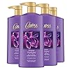 Caress Body Wash with Pump To Relax & Recharge Sheer Twilight With Floral Oil Essence, 25.4 Ounce (Pack of 4)
