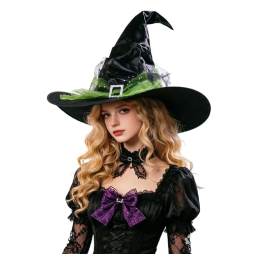 Witch Costume,Witch Hat,Green,One Size