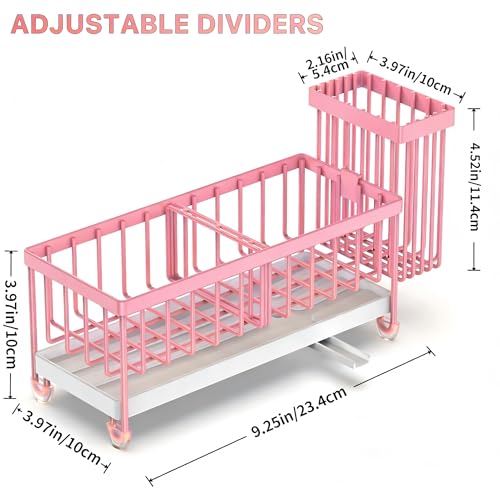 Miniatura 2 de Cisily Soporte De Esponja Rosa Para Fregadero De Cocina, Organizador De Fregadero Con Soporte Alto Para Cepillos, Encimera De Cocina, Acero Inoxidable 304, Dispensador De Jabón, Organizadores De