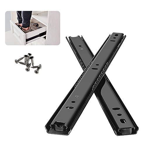 L-KCBTY Guidage Rail Telescopique - 1 Paire Rail Tiroir Coulissant-Extension Complète 200-250mm,pour Meuble, Tablette Clavier, Cuisine Coulisses à Billes Tiroir Cover