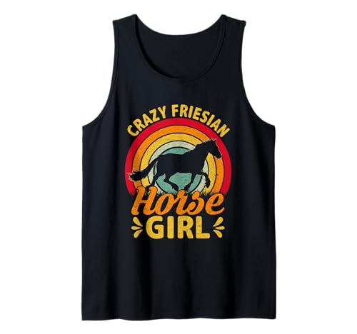Chica Loca de los Caballos frisones Camiseta sin Mangas