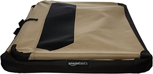 Amazon Basics 2-Door Collapsible Soft-Sided Folding Soft Dog Travel Crate Kennel, Medium (21 X 21 X 30 Inches), Tan #TOP3