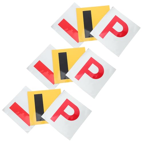 PERSELOSO Pegatinas Reflectantes L para Coche para Conductores Novatos, Adhesivo Resistente al Agua Sol, para Ventana y Parachoques, Paquete de 9 Unidades