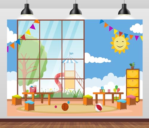 Fondo de Tela 7x5ft para Aula Infantil miniatura 2