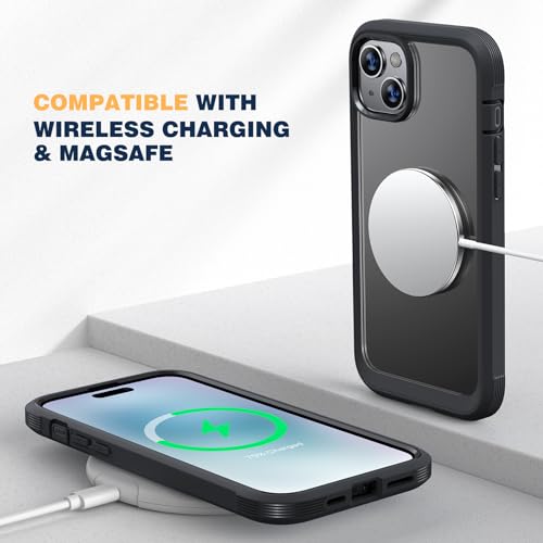 Diaclara Designed for iPhone 15 phone Case, Full Body Rugged Case with Built-in Touch Sensitive Anti-Scratch Screen Protector - Image 4