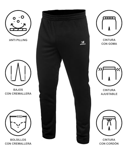 Asioka 131/16 Pantalón Chándal, Unisex Adulto, Negro, XL - imagen 7
