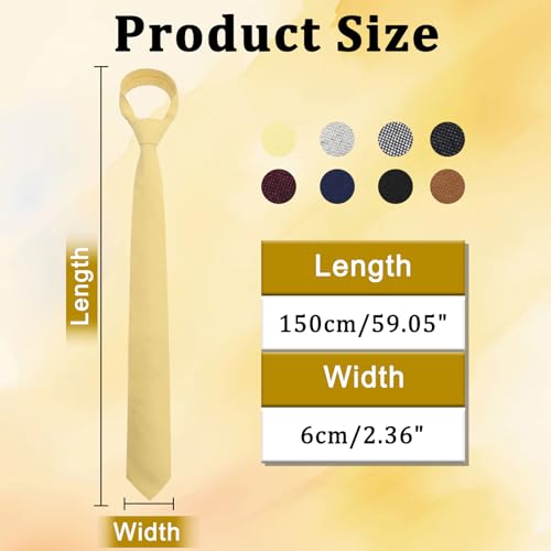 Image of Cotton 2.56'' Skinny Ties for Men, Neckties for Casual, Business | Solid color ties for men for party, daily use, dating, office