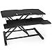 Price comparison product image Fenge 2 Tiers Standing Desk Converter 80x40cm Height Adjustable Sit Stand Desk Riser with Organizer Slot and Phone Holder fit Dual Monitors,Black