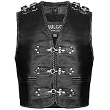 PAULGOS Lederweste Weste Kutte Leder Biker Rocker Motorrad Clubweste Bikerweste...