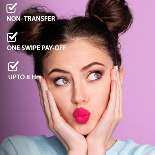 Image of Blue Heaven Non Transfer Matte Lip Color, Long Lasting upto 8 hrs, Light Weight & Smudge Proof, Non Transfer Liquid Lipsticks for Women, 302, 2.8ml