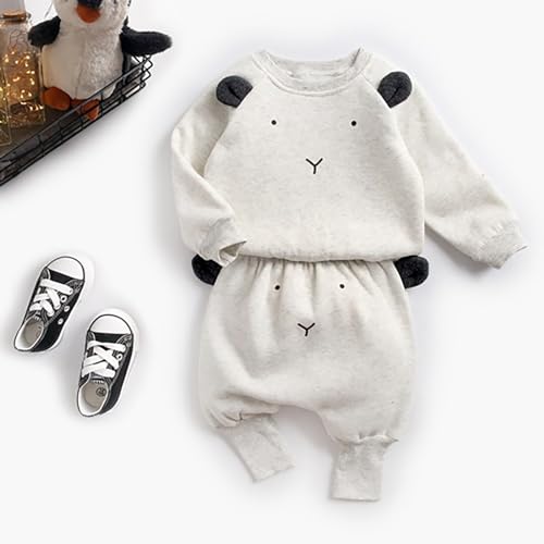 Infant Boys Girls Long Sleeve Cute Cartoon Animals Sweatshirt Blouse Tops Warm Trousers Toddler Suspenders Outfit2