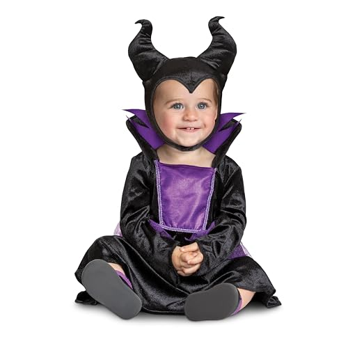 Maleficent Infant Costume, Official Disney Baby Costume Outfit for Halloween with Headpiece, (6-12 mths)