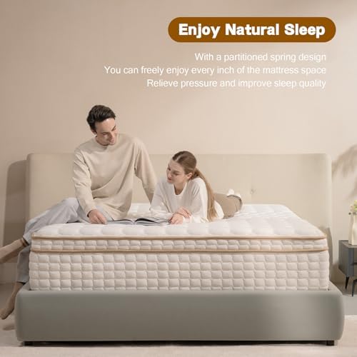 Queen Mattress,12 Inch Queen Size Mattresses in a Box,Medium Firm Queen Hybrid Mattress,with Memory Foam and Individual Pocket Spring for Motion Isolation & Silent Sleep&& Pressure Relief,80" x 60" - 4