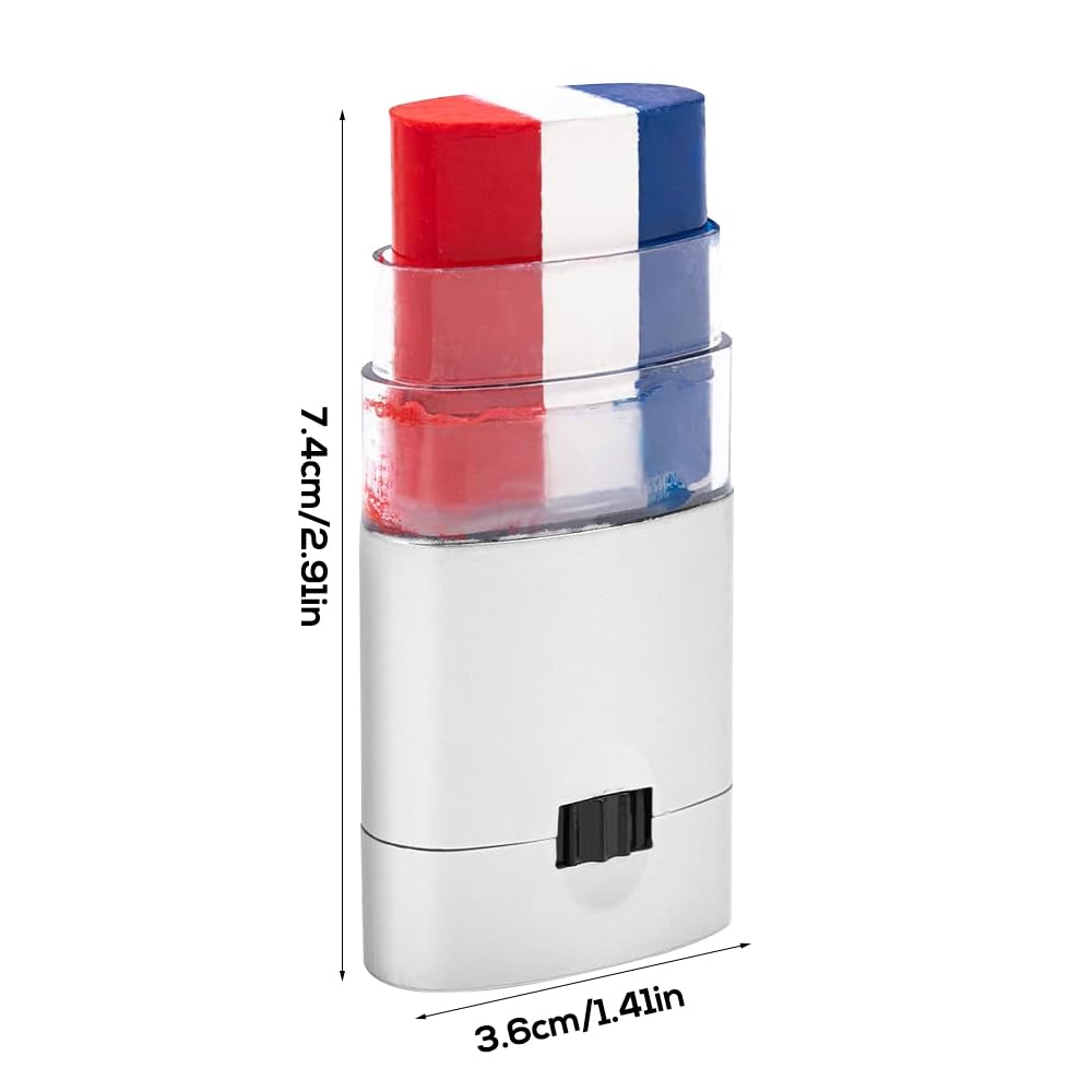 NAVESO Maquillage Bleu Blanc Rouge, 3 Stick Maquillage Bleu Blanc Rouge, Supporter France EM 2024, Crayon de Maquillage France, Kit Supporter France, Drapeau France Maquillagem pour France EM 2024
