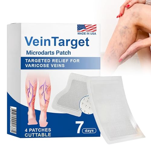 Vein Target Microdarts Patches for Legs Relieve Leg Discomfort Improves Blood Circulation Natural Ingredients Leg Treatment for All Skin Types(1 Pack)