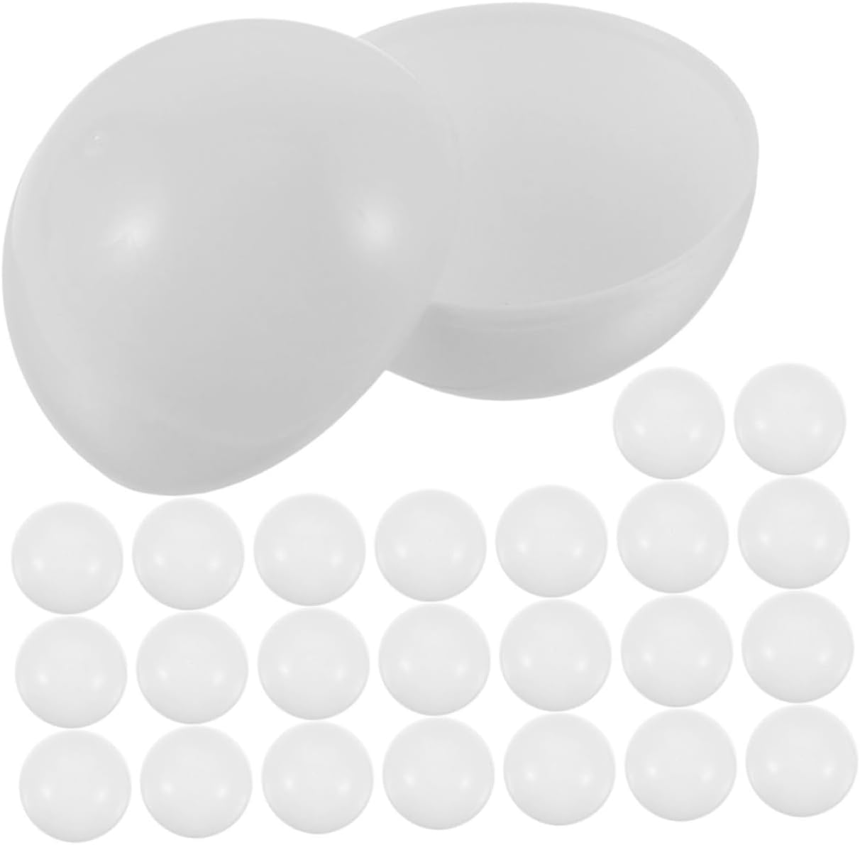 WOONEKY 40pcs Openable Lottery Balls Reusable Lightweight Raffle Balls for Parties Events and Games Candy Surprises and Easy Draws White Design