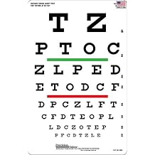 Snellen Eye Chart, Red and Green Bar Visual Acuity Test, 20 Foot Test Distance