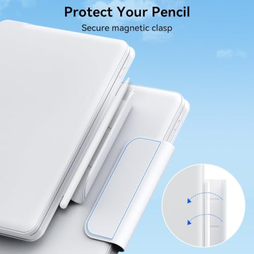 Image of Keyboard Case for iPad Air 13 inch (M4 /2026 /M3 2025 /M2, 2024),iPad Pro 12.9 inch (3 /4 /5 /6th Gen)，Easy-Set Magnetic Stand- 7-Color Backlit - Removable Cases with Multi-Touch Trackpad Keyboard (White)