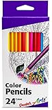 Pentel Arts Colored Pencils, Assorted Colors, Set of 24
