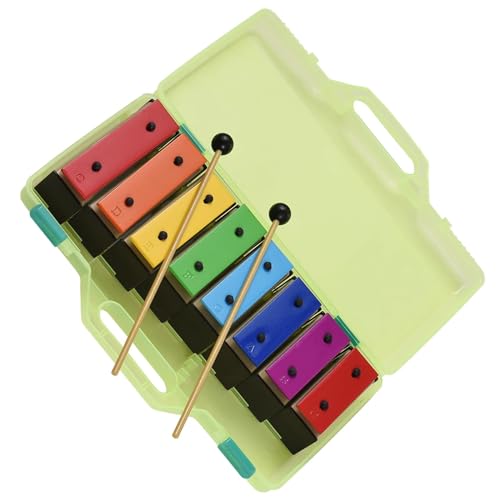 Glockenspiel 8 Note Stylish Removable Rainbow Colored Metal Plate Glockenspiel Percussion Instrument