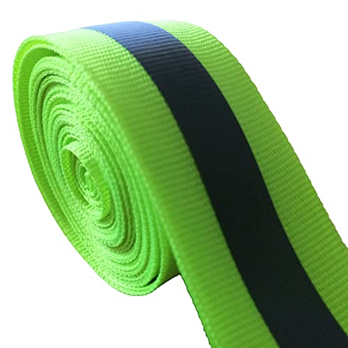 Kawaii Easy Crafting Neon Green 1inch X 5yards Nylon Reflective Tape Sew On Webbing Strap Florescent Strip Caution Tape High Visibility Material DIY Reflex Sew On Warning Safety