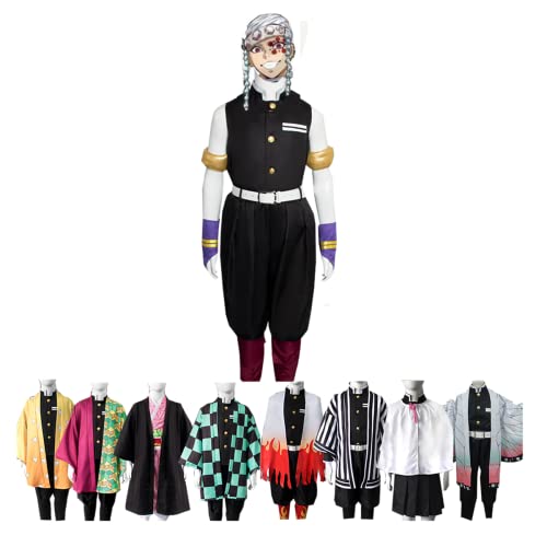 COSSA 子供服 宇髄天元 音柱 コスプレ服 うずい てんげん おとばしら cosplay 額当て付き キッズ 子供用 cosplay 誕生日 プレゼント コスプレ服 文化祭 ハロウイーン パーティー 変装 仮装 こどもの日