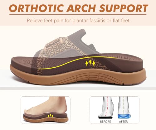 Image of COFACE Women's Orthotic Sandals Comfortable Plantar Fasciitis Arch Support