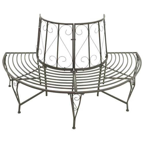 Solivagant Banc d'arbre de Jardin Demi-Rond 160 cm Acier,(11.6 KG)
