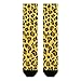 4SEE Women's Outdoor Casual Fashion Crew Socks, Lightweight Elastic Cheetah Yellow Leopard Print and Ultra Soft Sock for Running, Hiking, Walking Wear