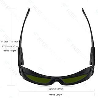 FreeMascot IPL Glasses 190nm-2000nm Laser Eye Protection Glasses for Tanning, Laser Hair Removal (Frame Style 1)
