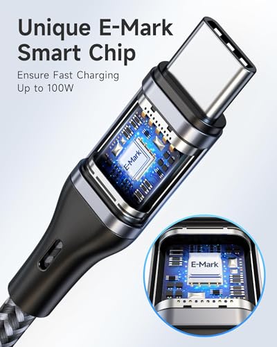 RAVIAD 100W USB C Kabel 2M 2Stück, PD 5A Schnellladekabel USB C auf USB C – Ansicht 4