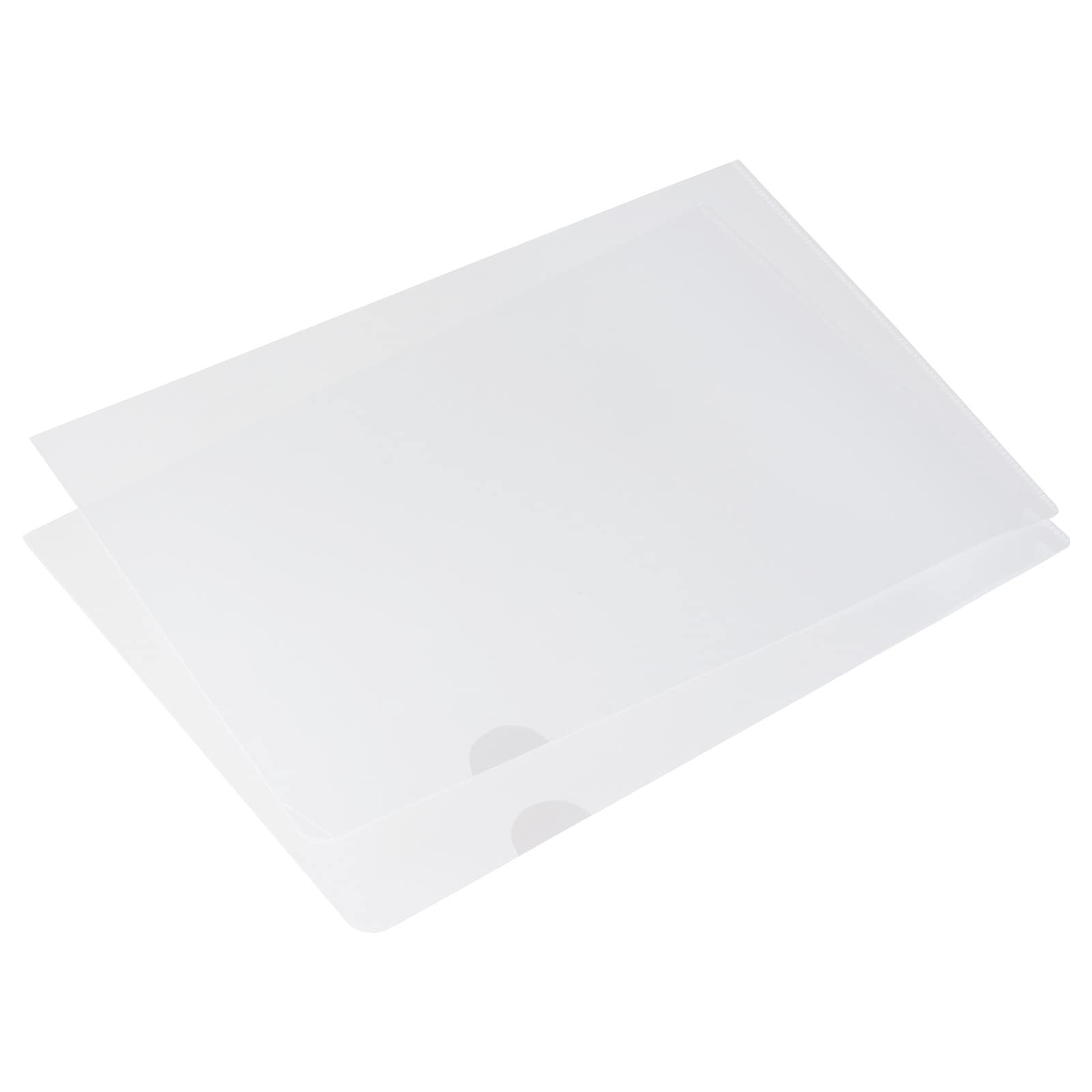 YOKIVE 12 Pack L Type Folder, A5 Size Clear Project Pockets Plastic Sleeves Document Folders Jackets Sheet Protectors, Great for Office(Clear)