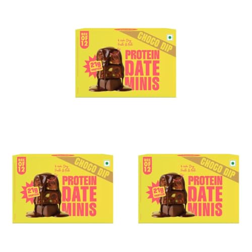 Image of Yogabar Choco Dipped Date Minis | 3g Protein per Bite | Goodness of Dates, Almonds, Cashews & Pistachios Dipped in Chocolate | High Fiber Snack | No Added Preservatives | Pack of 36