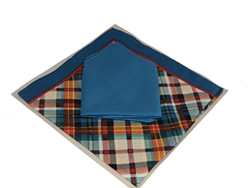 2 Sets Men's Handkerchief (One Solid & One Pattern Set) Pack of 2