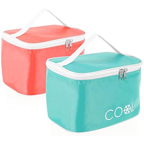 com-four® 2X Kühltasche - Klassische Faltbare Thermo-Kühlbox Cover