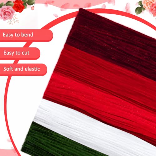 Image of Peryiter 500 Pcs Pipe Cleaners for DIY Flower Bouquets, Chenille Stems for Graduation Bouquet Crafts, Fuzzy Sticks for Handmade Flowers, DIY Gift, Art Projects(Rose Color,12 Inch)