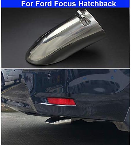 1pcs Silver Stainless Steel Exhaust Tail Rear Muffler Tip Tailpipe Trim For Ford Focus Hatchback 2010 20112 012 2013 2014 2015 2016 2017 2018 2019 2020 2021 2022 2023 2024